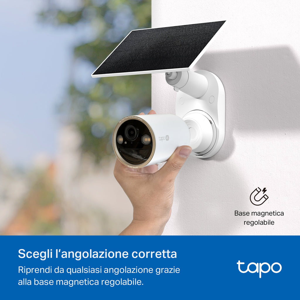 Tapo C460 KIT Telecamera Wi-Fi Esterno a Batteria 4K 8MP con Panello Solare, Visione Notturna a Colori Starlight, Base Magnetica TP-Link Showroom viveresmart.store & augmentedrealityoffers.com - P. IVA 02867250694 - DI PENTA ALESSIO - VIALE NETTUNO 167, 66023, FRANCAVILLA AL MARE (CH) - REA CH-438573