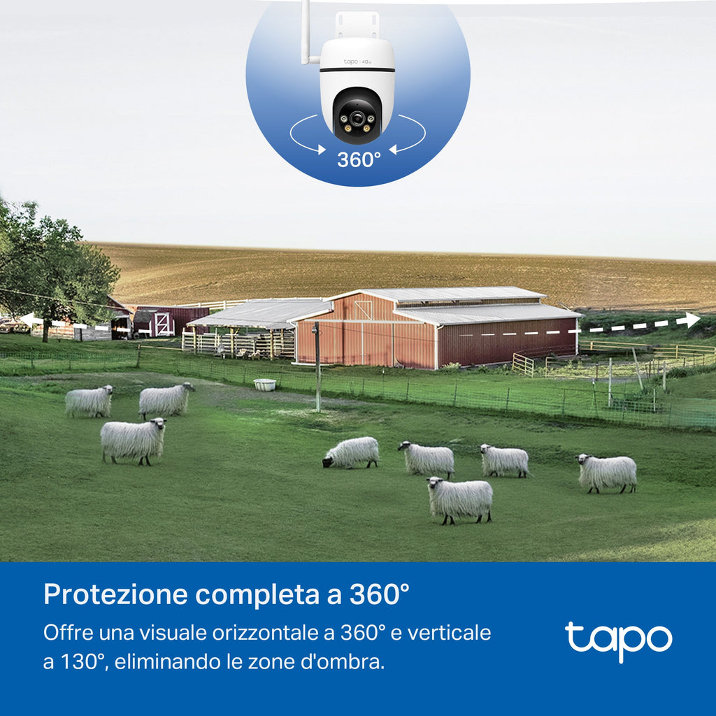 Tapo C501GW Telecamera 4G LTE da Esterno con Slot SIM 1080P, 360° Visuale, Alimentato da DC o PoE, ⚠️Non a batteria