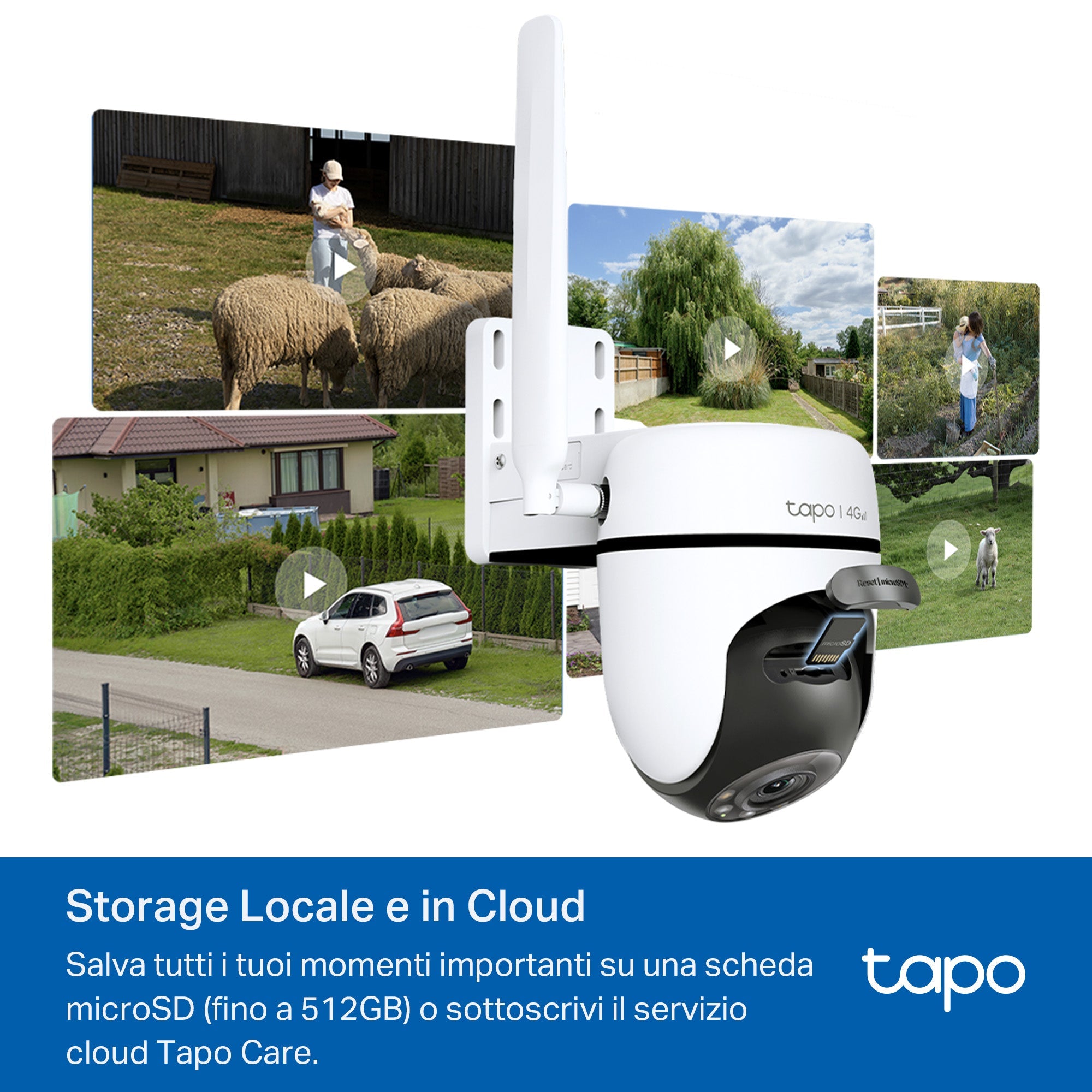 Tapo C501GW Telecamera 4G LTE da Esterno con Slot SIM 1080P, 360° Visuale, Alimentato da DC o PoE, ⚠️Non a batteria