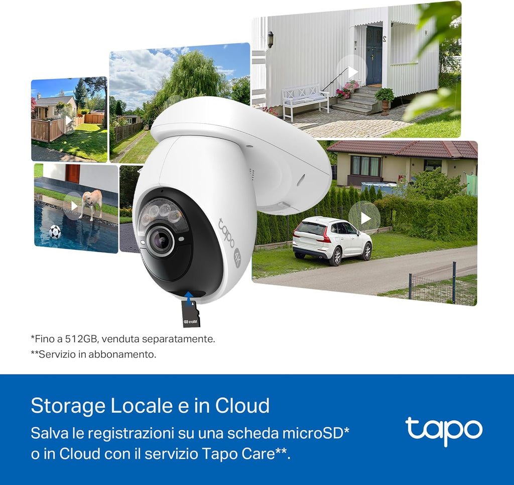 Tapo C660 KIT Telecamera Wi-Fi Esterno 4K 8MP a Batteria, 360° PTZ, Visione Notturna a Colori Starlight, Batteria 10000mAh, 2pz