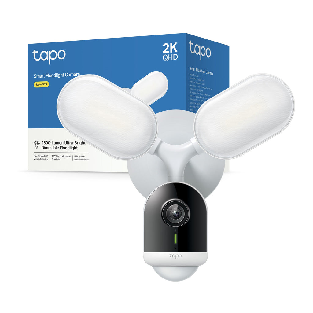 Tapo C720 Telecamera Wi-Fi Esterno 2K 4MP Smart AI Floodlight, Visione Notturna e Proiettori 2800-Lumen TP-Link Showroom viveresmart.store & augmentedrealityoffers.com - P. IVA 02867250694 - DI PENTA ALESSIO - VIALE NETTUNO 167, 66023, FRANCAVILLA AL MARE (CH) - REA CH-438573