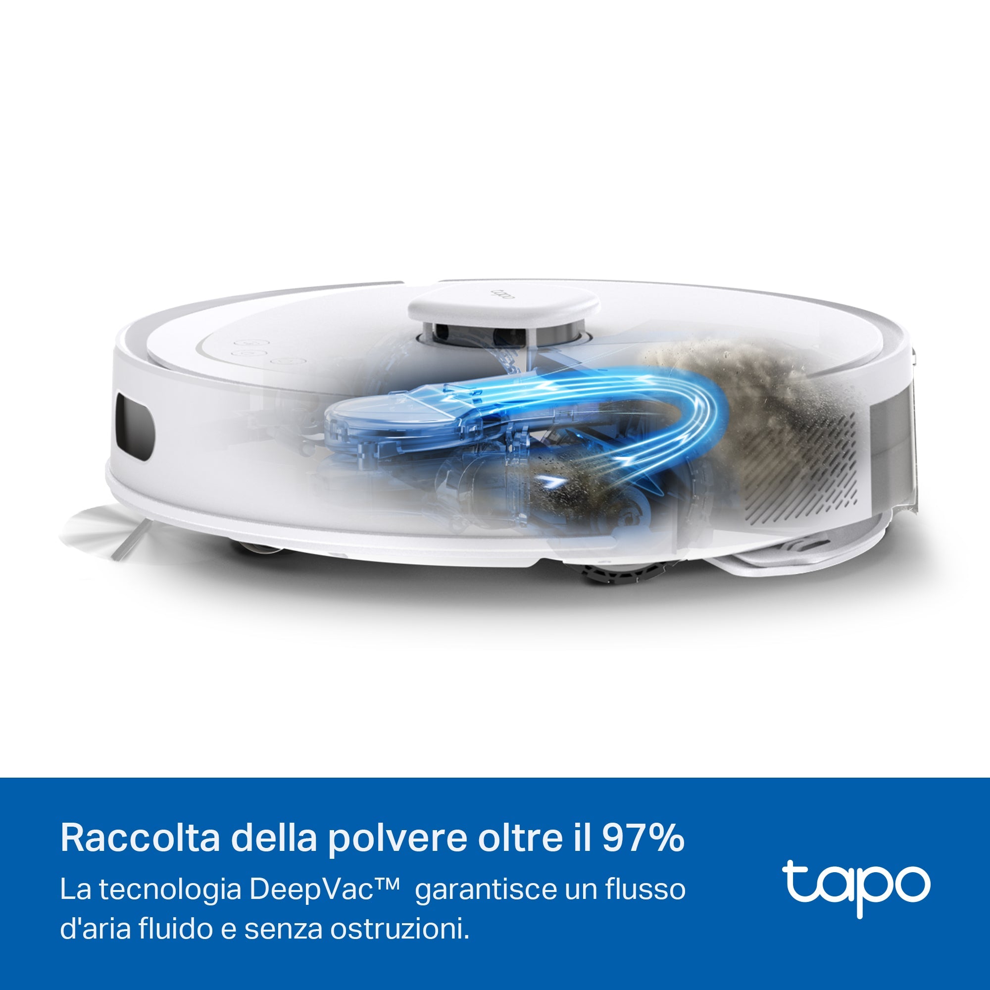Tapo RV30 Max Plus White Robot Aspirapolvere, All-in-one, Doppia Navigazione LiDAR+IMU,⚠️Aggiungi al carrello: Un Faretto LED gratis!