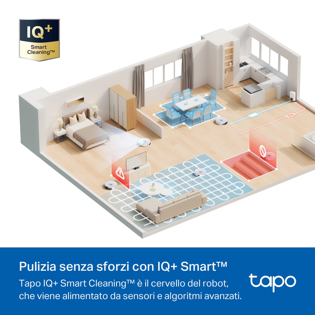 Tapo RV30 Max Plus White Robot Aspirapolvere, All-in-one, Doppia Navigazione LiDAR+IMU,⚠️Aggiungi al carrello: Un Faretto LED gratis!