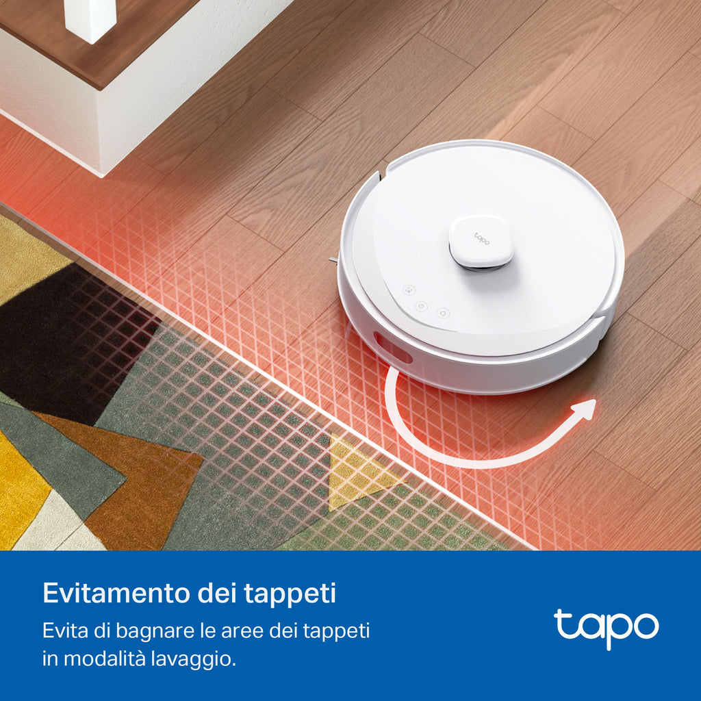 Tapo RV30 Max Plus White Robot Aspirapolvere, All-in-one, Doppia Navigazione LiDAR+IMU,⚠️Aggiungi al carrello: Un Faretto LED gratis!