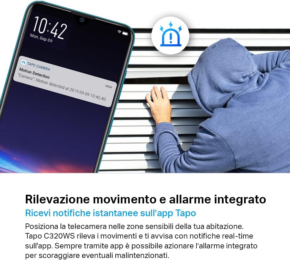 Tapo C320WS Telecamera Wi-Fi Esterno 2K 4MP, Visione Notturna a Colori, Wi-Fi/Ethernet, ⚠️Non a batteria