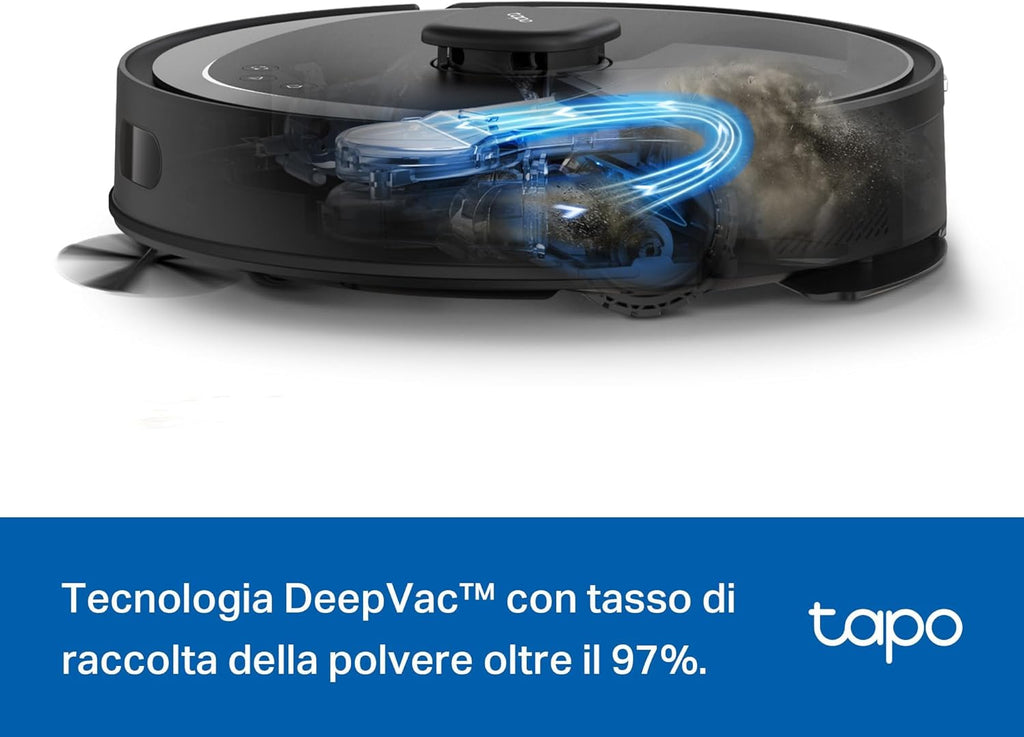 Tapo RV30 Max Plus Robot Aspirapolvere, All-in-one, Doppia Navigazione LiDAR+IMU,⚠️Aggiungi al carrello: Un Faretto LED gratis!