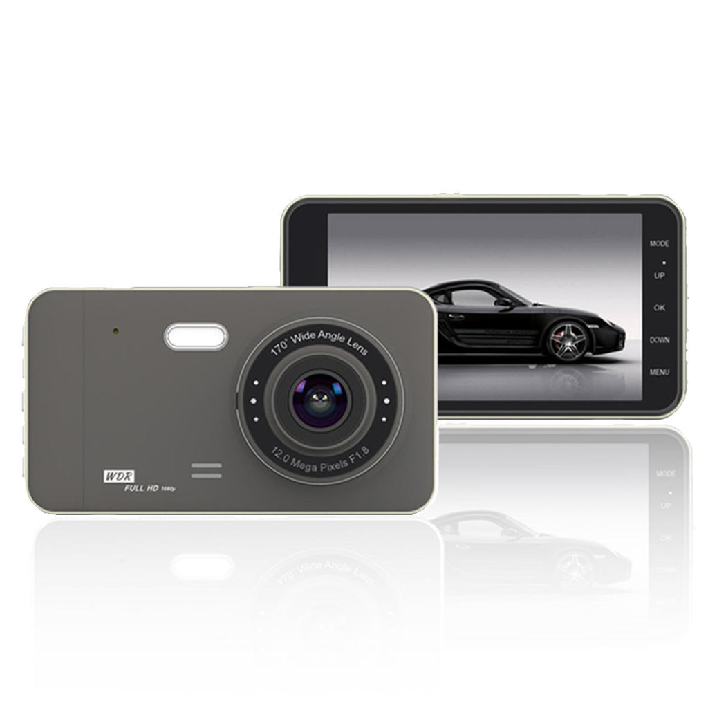 Videocamera Dashcam per auto, videoregistratore full HD 1080P con obiettivo grandangolare 170 °, sensore G, WDR, rilevamento del movimento 4 pollici