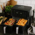 Friggitrice Tobi ad Aria Dual Zone 15L – Doppio Cestello Indipendenti | 2400W, Touch LED, 8 Programmi Black Limited Edition
