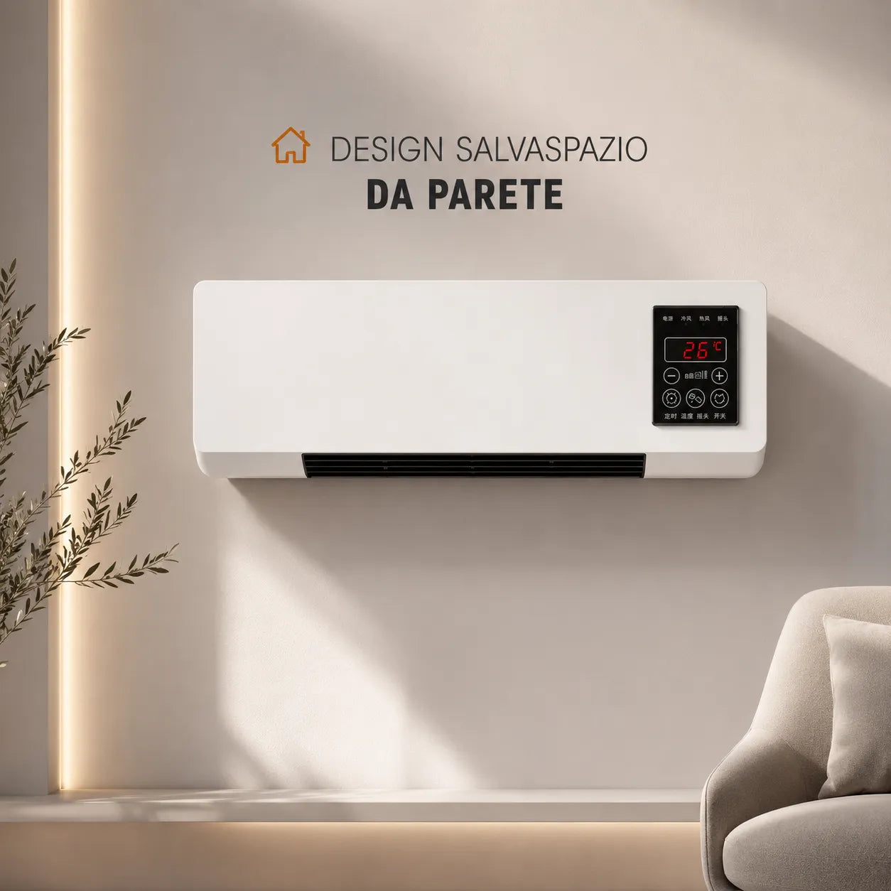 Mini Ventilatore d'Aria A Parete Condizionatore d'Aria Silenzioso riscaldante