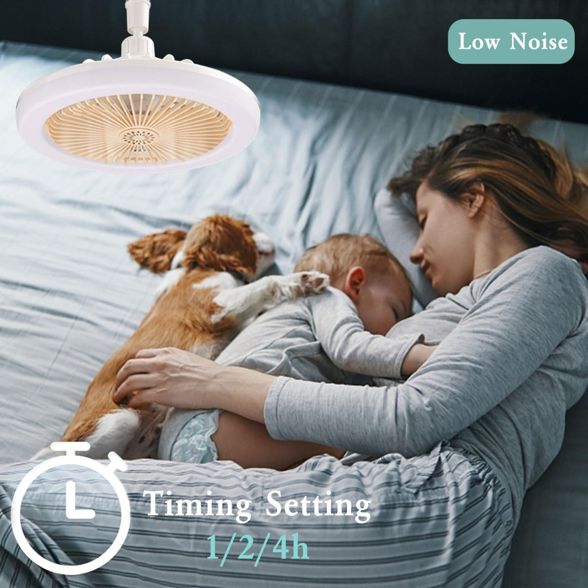 Ventilatore da Soffitto a LED con Telecomando –  3 Colori Dimmerabili, 3 Velocità, Silenzioso e Moderno