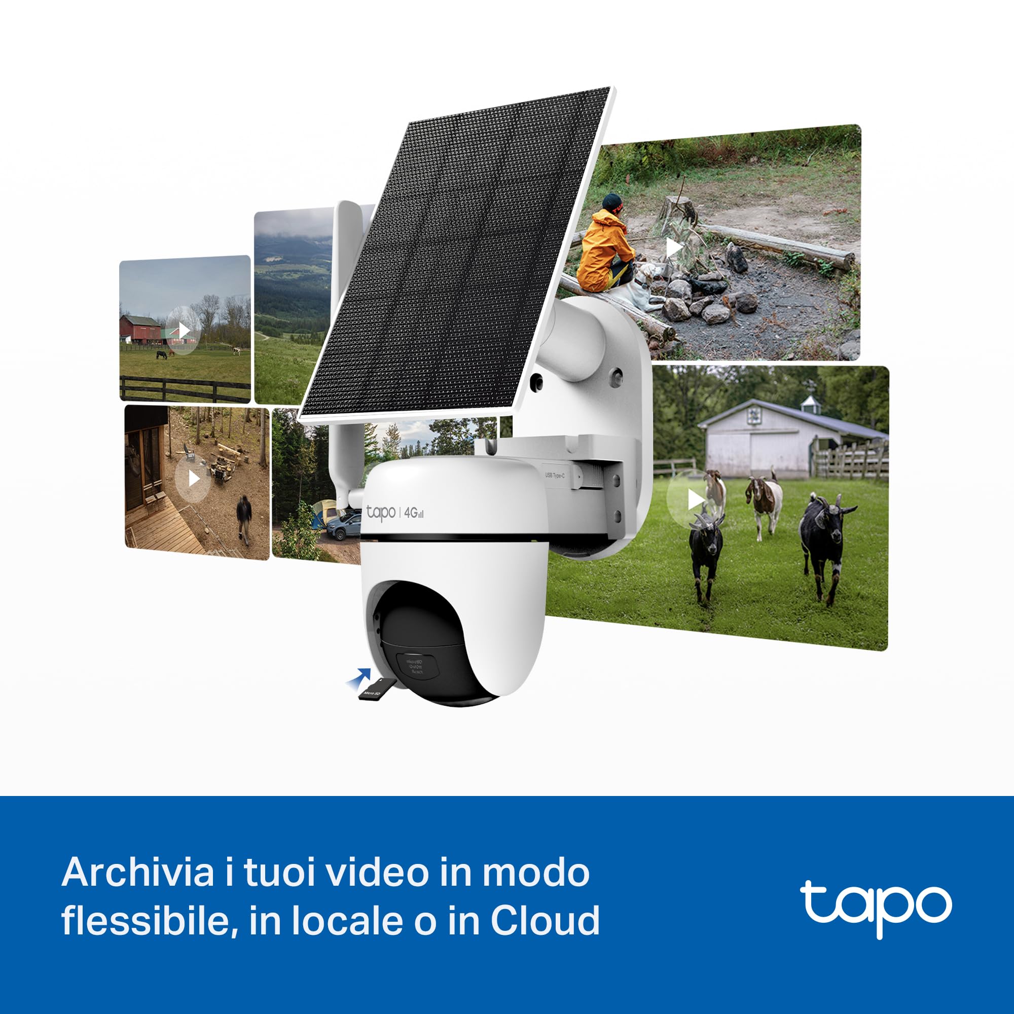 Tapo C615G KIT Telecamera 4G LTE da Esterno 2K 3MP Senza Fili con Pannello Solare, Tracking AI 360°, Batteria 6700mAh TP-Link Showroom viveresmart.store & augmentedrealityoffers.com - P. IVA 02867250694 - DI PENTA ALESSIO - VIALE NETTUNO 167, 66023, FRANCAVILLA AL MARE (CH) - REA CH-438573