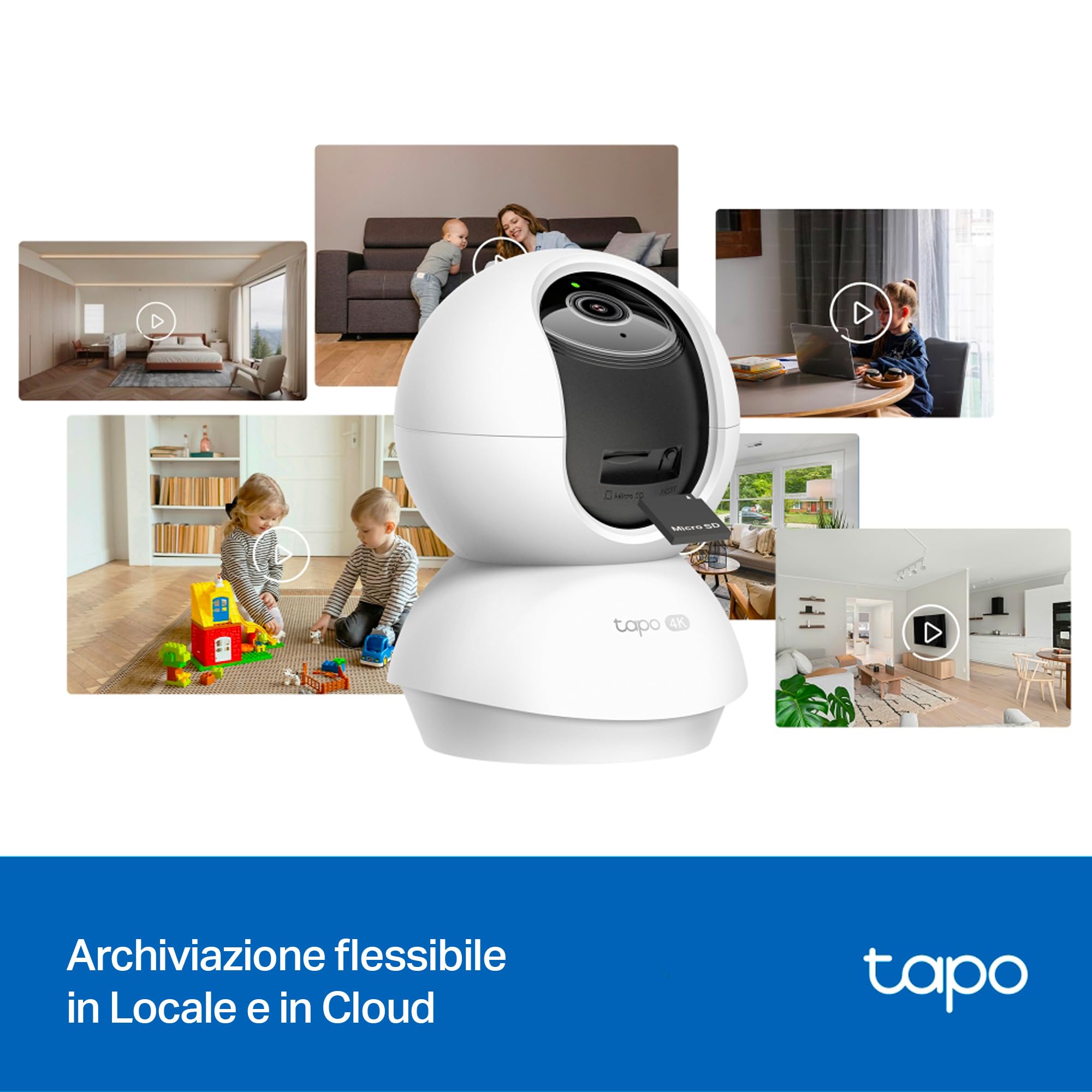 Tapo C250 Telecamera Wi-Fi Interno 4K 8MP, 360° Visuale, Rilevamento AI Persone/Animali/Neonati, Visione Notturna IR TP-Link Showroom viveresmart.store & augmentedrealityoffers.com - P. IVA 02867250694 - DI PENTA ALESSIO - VIALE NETTUNO 167, 66023, FRANCAVILLA AL MARE (CH) - REA CH-438573
