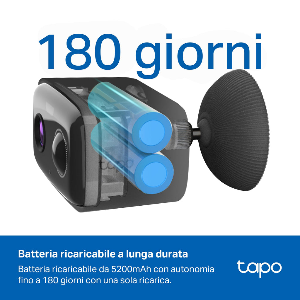 Tapo C401 KIT Telecamera Wi-Fi Esterno a Batteria 1080P 2MP con Panello Solare, Rilevamento Persone AI, Visione Notturna a Colori, IP65 TP-Link Showroom viveresmart.store & augmentedrealityoffers.com - P. IVA 02867250694 - DI PENTA ALESSIO - VIALE NETTUNO 167, 66023, FRANCAVILLA AL MARE (CH) - REA CH-438573
