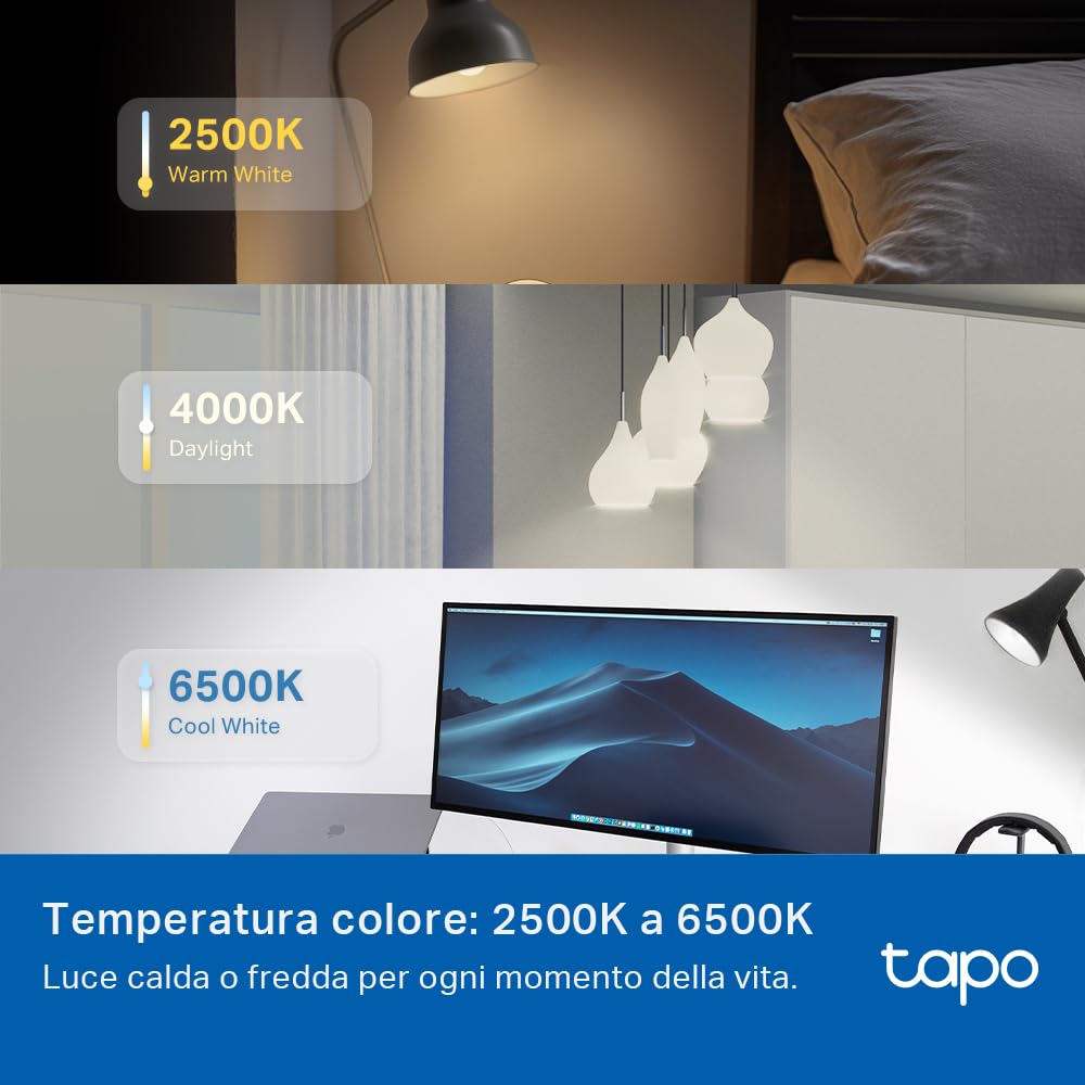 Tapo L430P Lampadina Smart Wi-Fi E14, Multicolore, Dimmerabile, Controllo Alexa e Google TP-Link Showroom viveresmart.store & augmentedrealityoffers.com - P. IVA 02867250694 - DI PENTA ALESSIO - VIALE NETTUNO 167, 66023, FRANCAVILLA AL MARE (CH) - REA CH-438573
