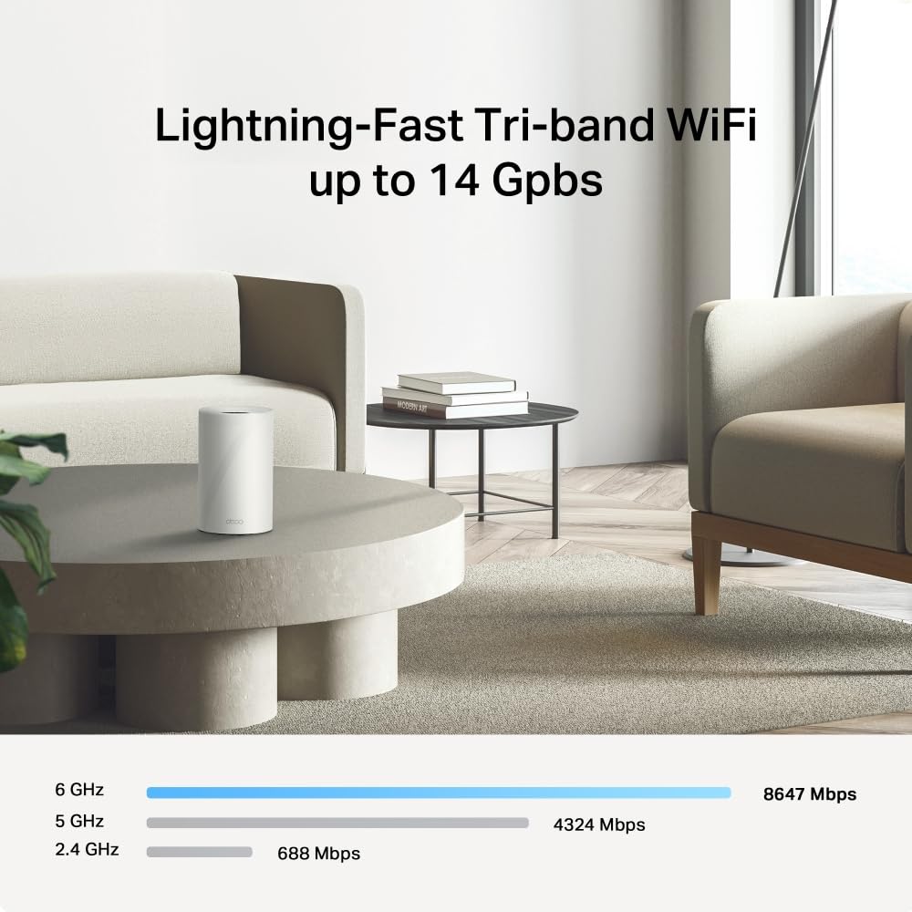 Deco BE68 Sistema Mesh Wi-Fi 7 Tri-Band BE14000Mbps, Porta 10Gbps, 3pz