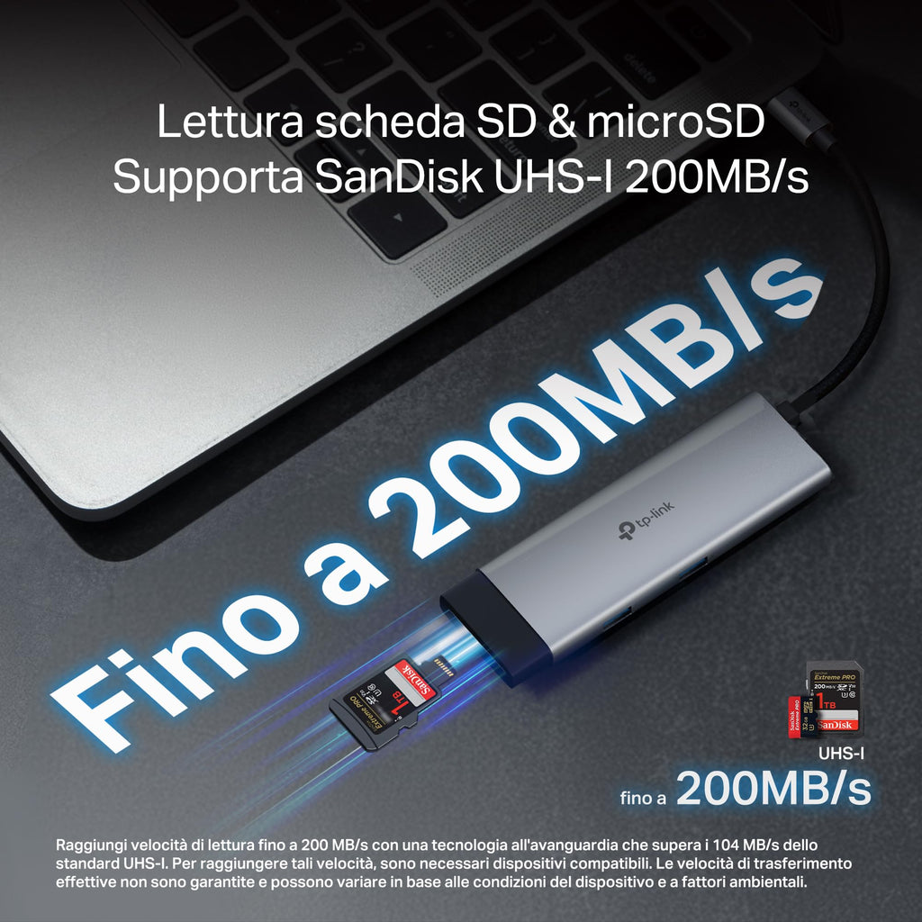 UH7021C Hub USB C 7 in 1, HDMI 4K@60Hz, SD & MicroSD UHS-I TP-Link Showroom viveresmart.store & augmentedrealityoffers.com - P. IVA 02867250694 - DI PENTA ALESSIO - VIALE NETTUNO 167, 66023, FRANCAVILLA AL MARE (CH) - REA CH-438573