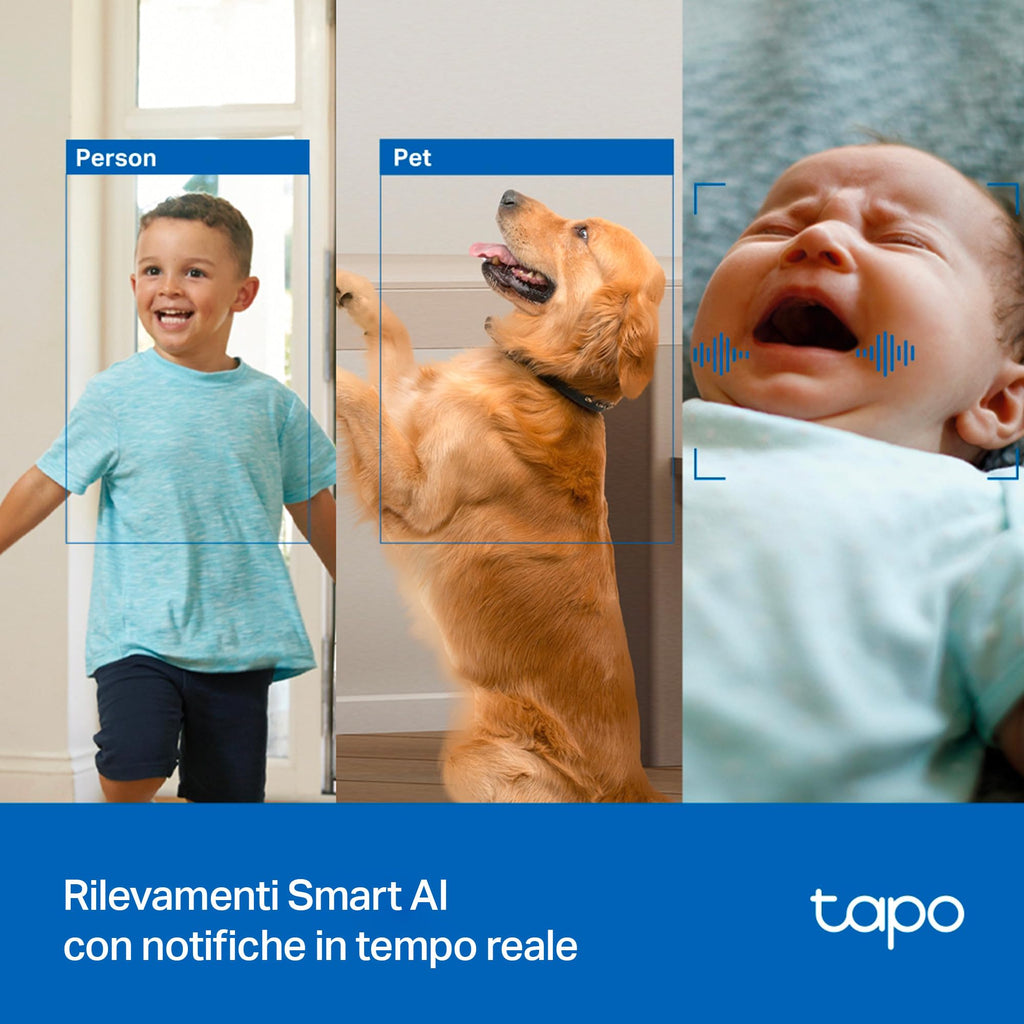 Tapo C250 Telecamera Wi-Fi Interno 4K 8MP, 360° Visuale, Rilevamento AI Persone/Animali/Neonati, Visione Notturna IR TP-Link Showroom viveresmart.store & augmentedrealityoffers.com - P. IVA 02867250694 - DI PENTA ALESSIO - VIALE NETTUNO 167, 66023, FRANCAVILLA AL MARE (CH) - REA CH-438573