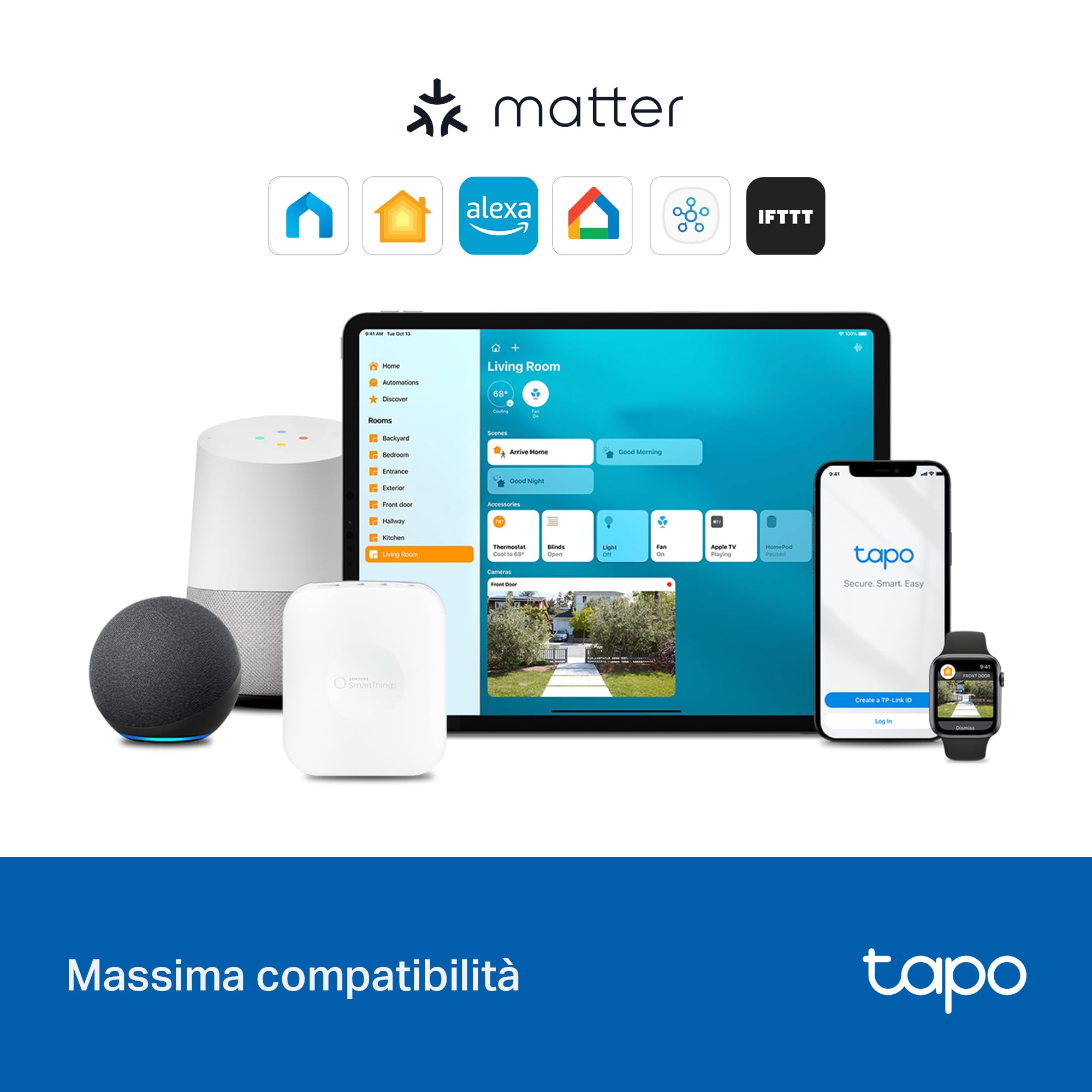 Tapo S110E Relè Interruttore con Misurazione di Consumo, Intelligente WiFi e Bluetooth a 1 Canale 10A