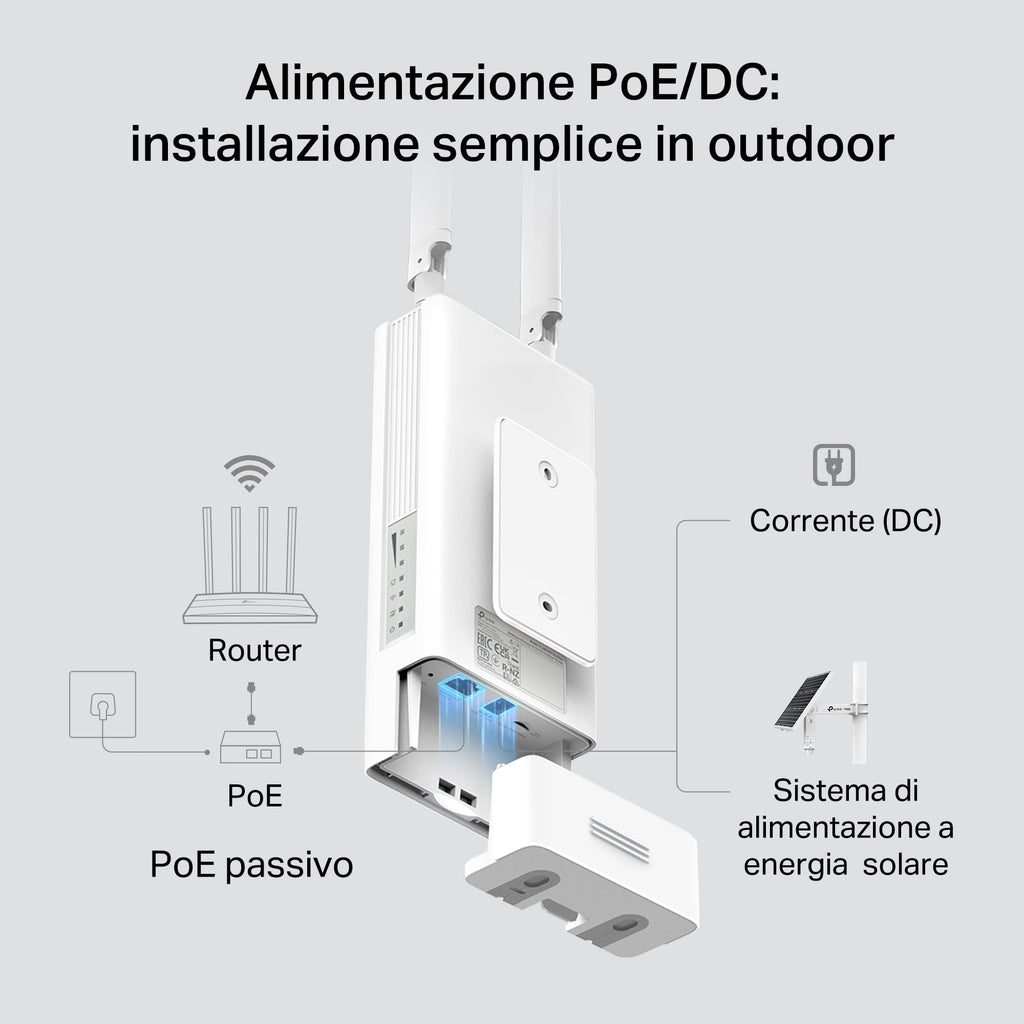 Archer MR402-Outdoor Router 4G LTE da Esterno, Wi-Fi AC1200 Dual Band, PoE/DC, IP65