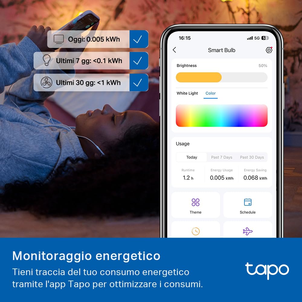 Tapo L430P Lampadina Smart Wi-Fi E14, Multicolore, Dimmerabile, Controllo Alexa e Google TP-Link Showroom viveresmart.store & augmentedrealityoffers.com - P. IVA 02867250694 - DI PENTA ALESSIO - VIALE NETTUNO 167, 66023, FRANCAVILLA AL MARE (CH) - REA CH-438573