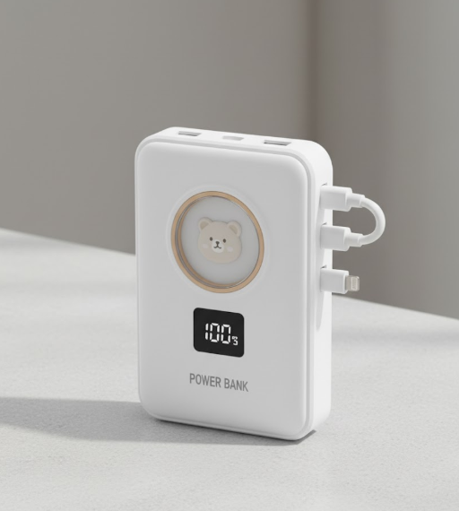 Power Bank Portatile Andowl Q-DC154 9000mAh con Display Digitale e Cavi Integrati