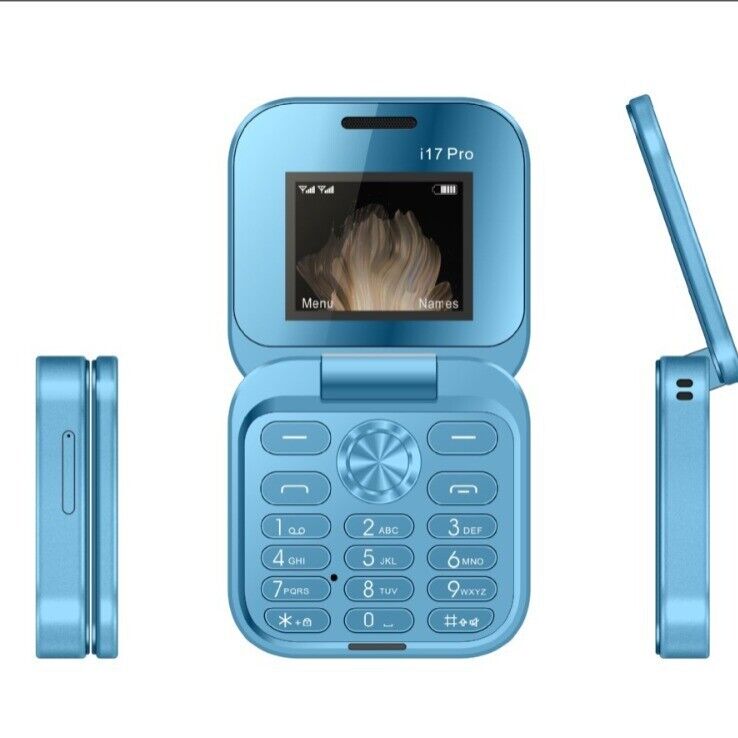 Telefono cellulare i17Pro mini flip scheda SIM 2G piccolo display cellulare pieghevole