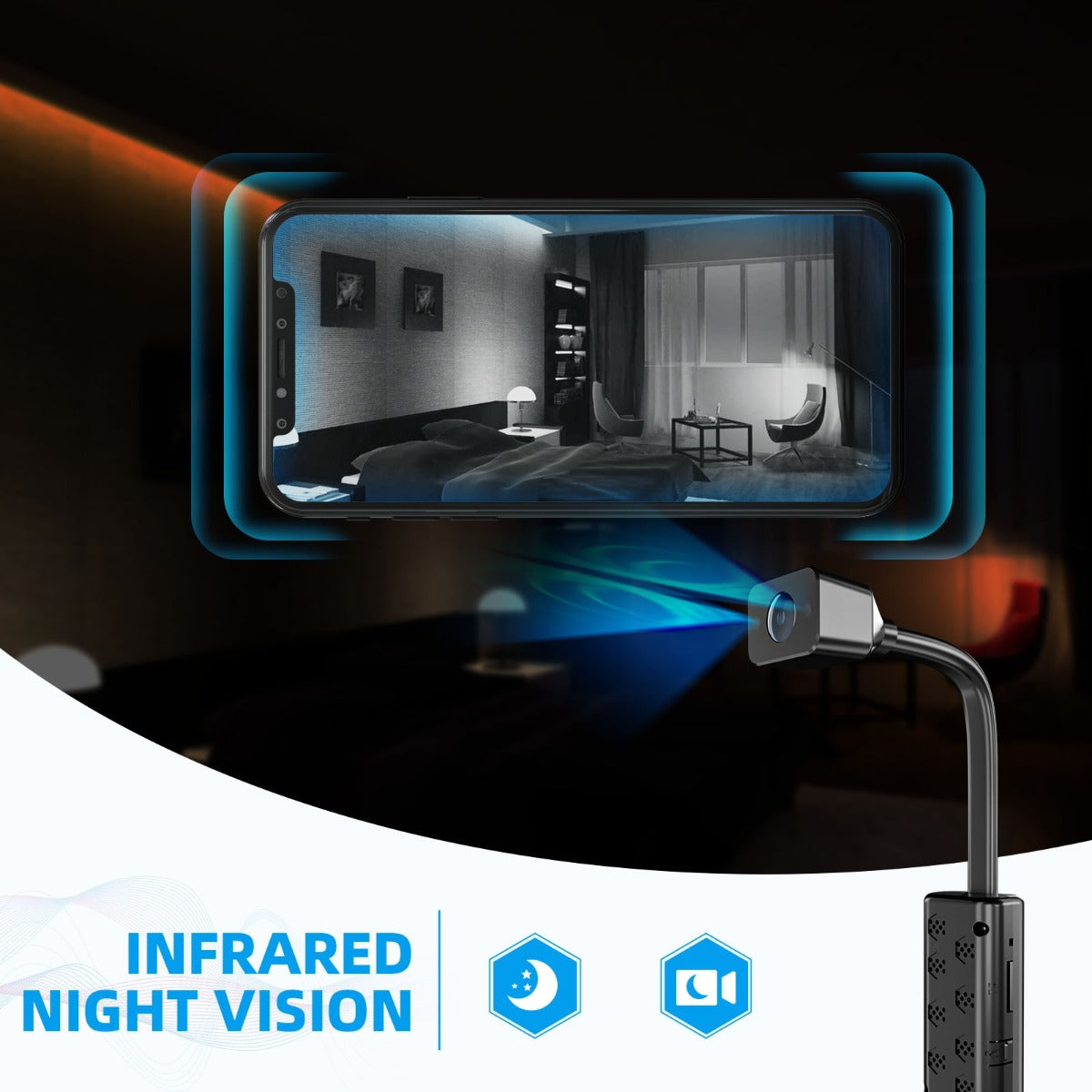 Mini telecamera wireless supporto remoto wifi hd webcam ir visione notturna smart camera