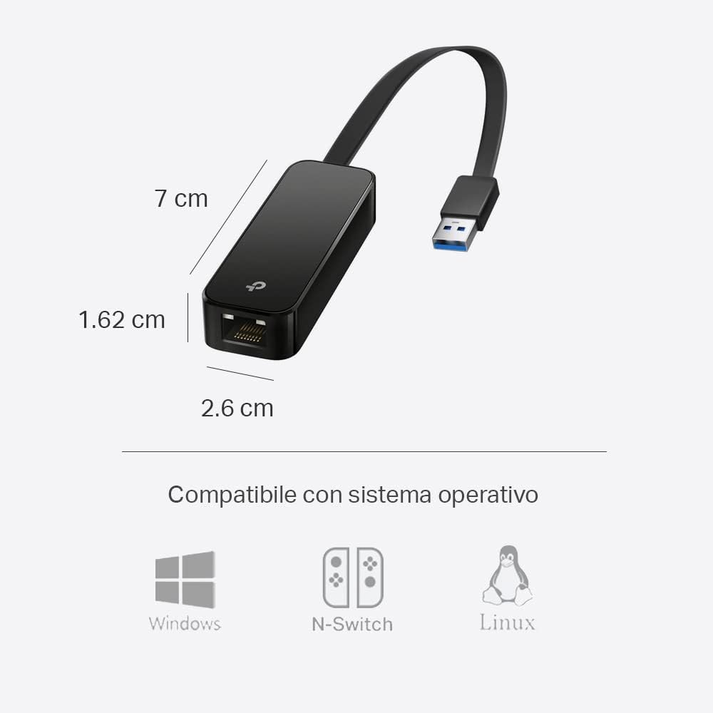 UE306 Adattatore di Rete da USB 3.0 a Gigabit Ethernet TP-Link Showroom viveresmart.store & augmentedrealityoffers.com - P. IVA 02867250694 - DI PENTA ALESSIO - VIALE NETTUNO 167, 66023, FRANCAVILLA AL MARE (CH) - REA CH-438573