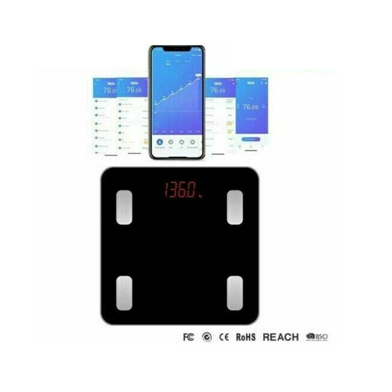 Bilancia pesapersone digitale bluetooth elettronica vetro portata 180 kg