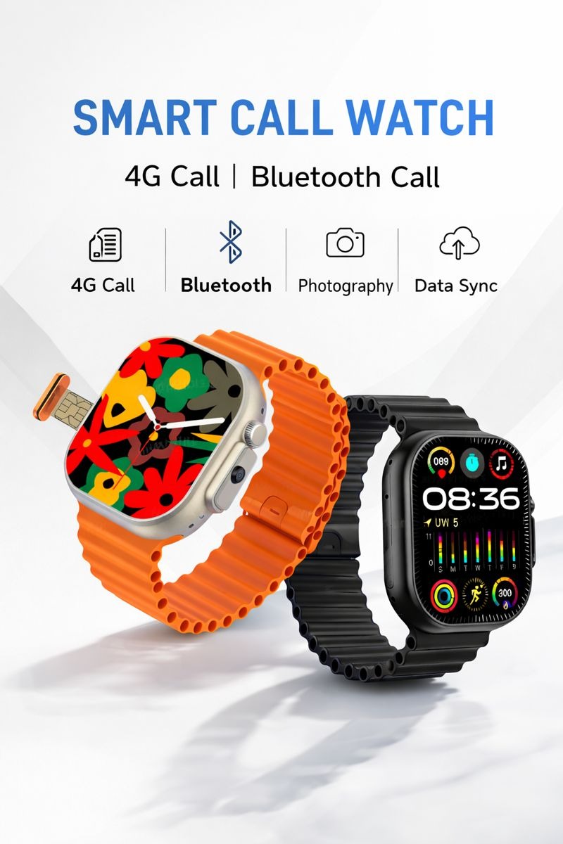 Smart Watch 4G Ultra Sim 4G con Slot SIM, Chiamate Autonome, Fotocamera, Fitness Tracker e Display Touch